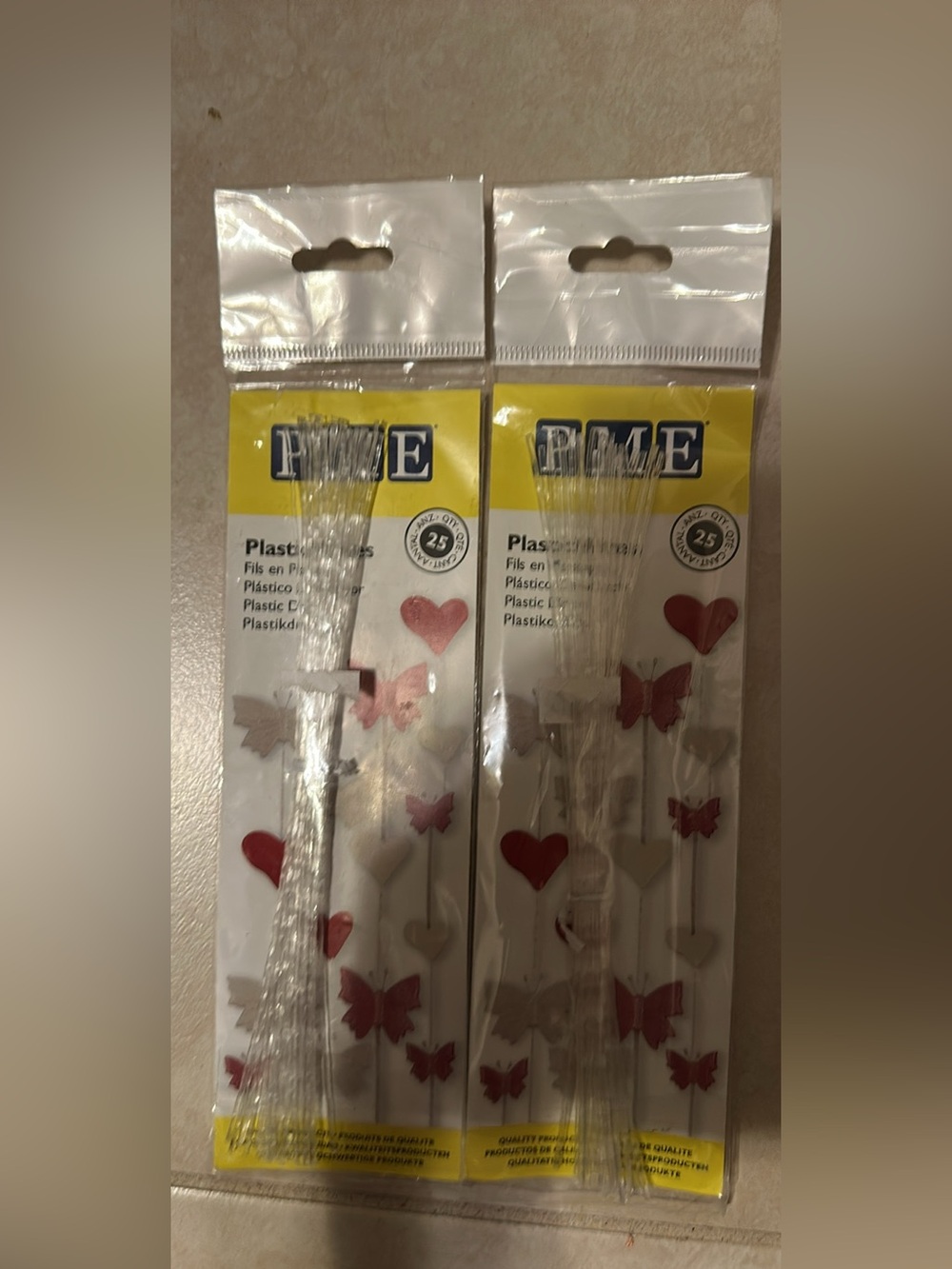 PME Sugarcraft Food-Safe Clear Plastic Wires for Cake Decorating (2 Packs of 25)